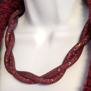 Twisted Mesh Stardust Tube Necklace